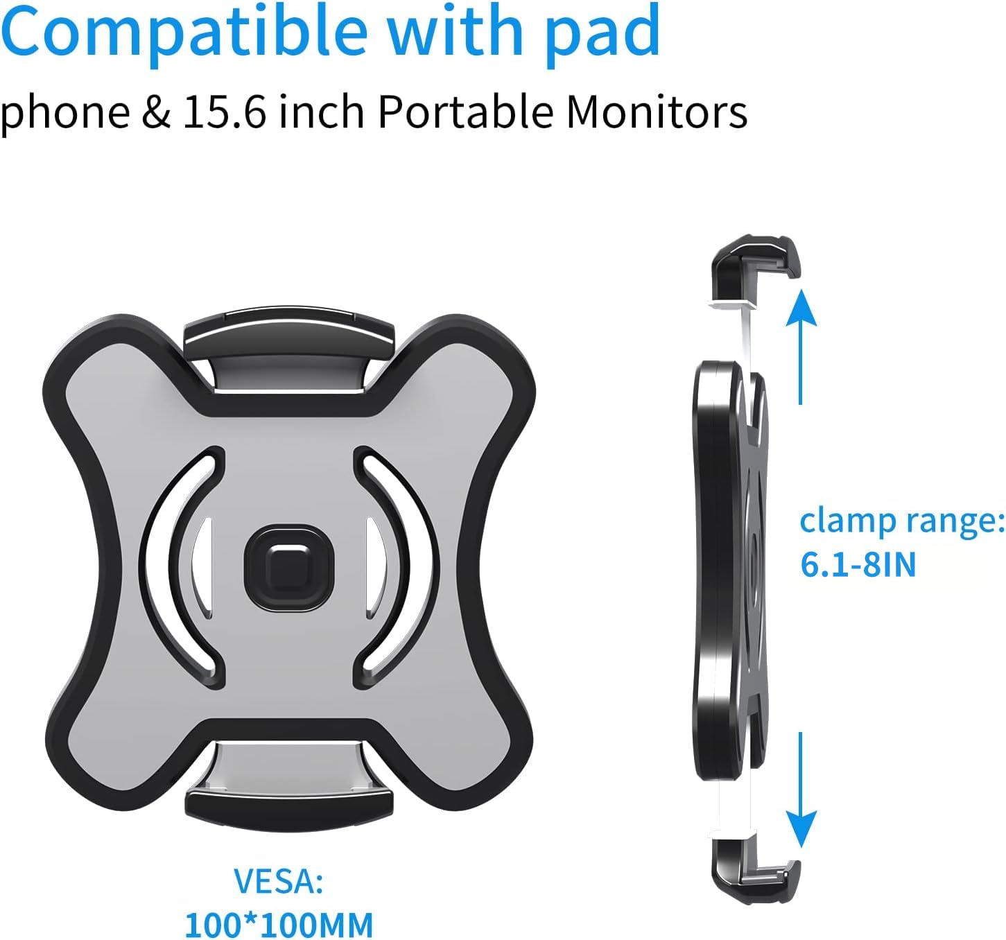 Pholiten Universal Vesa Mount Adapter For Tablets, 2 In 1 Laptops, 15.6 Inch Portable Monitors & Phone,Esa 100X100, Adjustable L